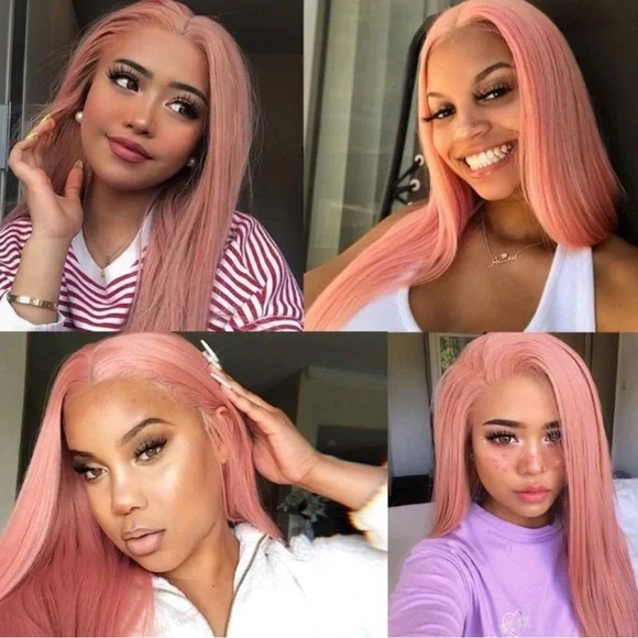 26” PINK 13x4 Long Straight Lace Front Wig NEW